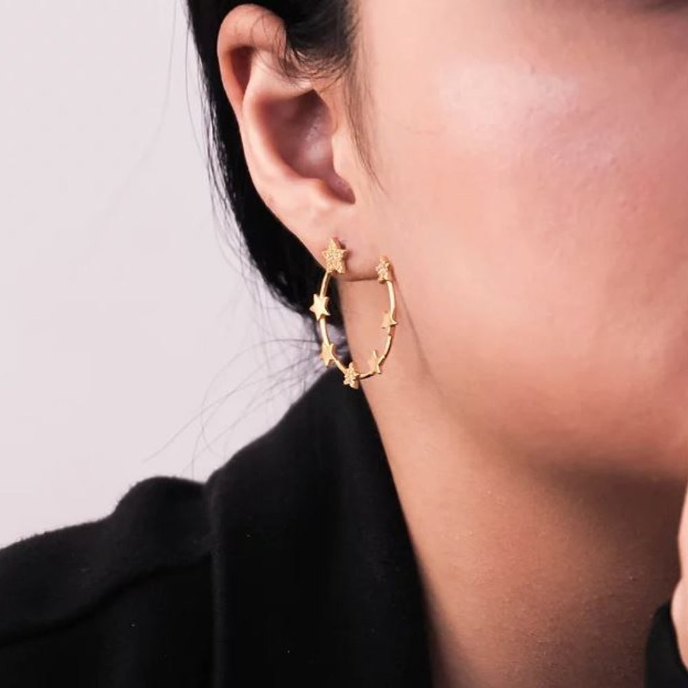 Ardor & Lust Starry Night Hoop Earrings